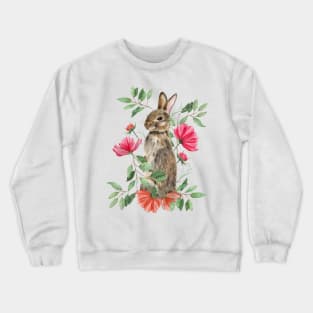 Bunny with flowers Crewneck Sweatshirt